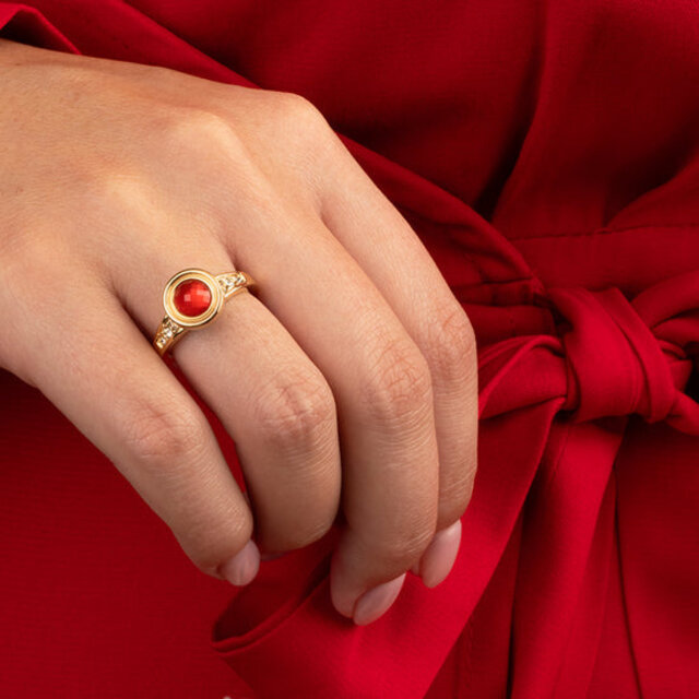 Vivid Button Steentje Copper Orange