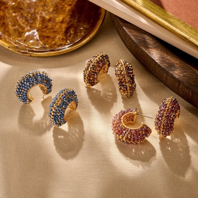 Sparkly Statements Paarse Oorbellen 84312Mix08