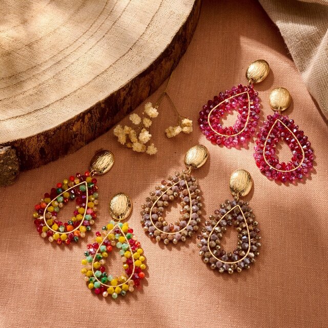 Sparkly Statements Paarse Oorbellen 84303Mix03