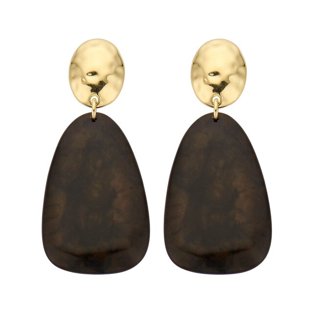 Bruine Statement Oorbellen 83909Mix06