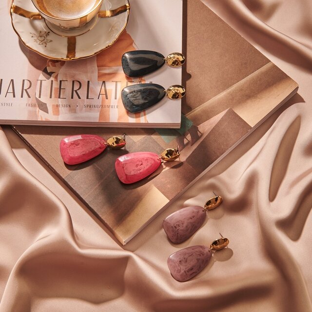 Bruine Statement Oorbellen 83909Mix06