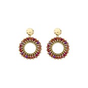 Rode Statement Oorbellen 83641Mix02