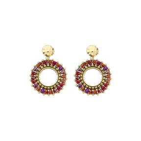 Rode Statement Oorbellen 83641Mix02