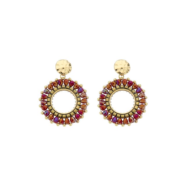 Rode Statement Oorbellen 83641Mix02