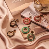 Rode Statement Oorbellen 83641Mix02