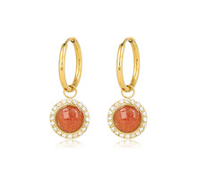 Berry Quartz Oorbellen – Goudkleurig & Glamorous