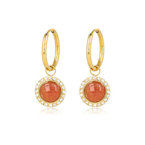 Berry Quartz Oorbellen – Goudkleurig & Glamorous