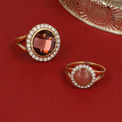 Berry Quartz Ring – Goudkleurig & Sprankelend