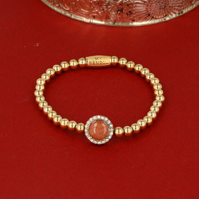 Berry Quartz Armband – Goudkleurige finesse