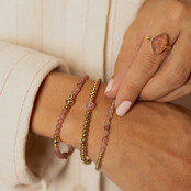 Berry Quartz armband – Stainless Steel 14k Goud