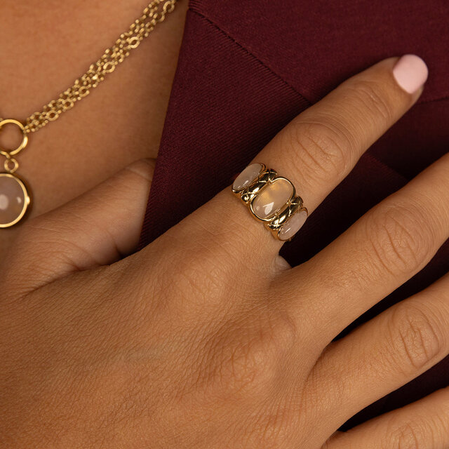 Rose Quartz Ring – Vintage Romance in Goud