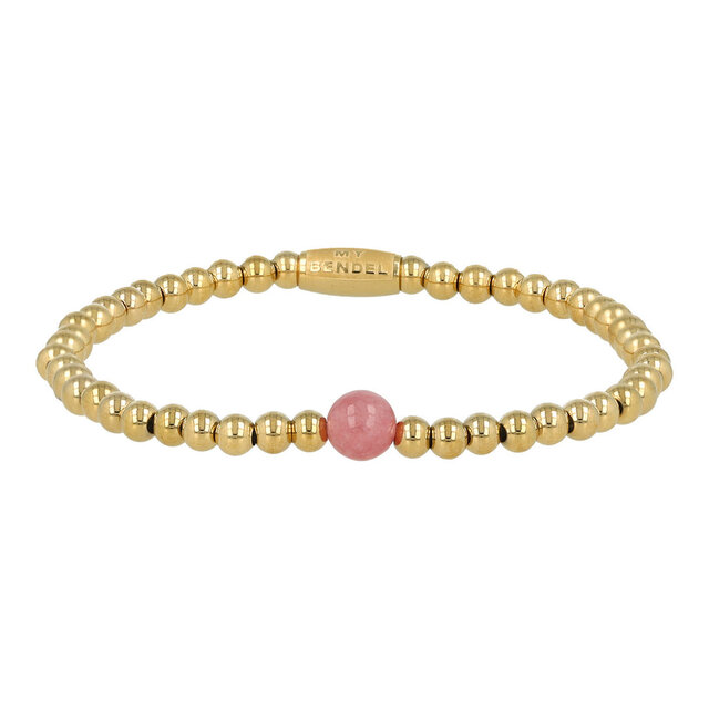 Gouden kralen armband met Berry Quartz