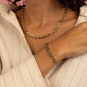 Schakelketting goud, minimalistisch, stijlvol en tijdloos