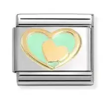 Nomination Link - 030283-29 - Classic LOVE 2 - Heart in Heart PASTEL GREEN