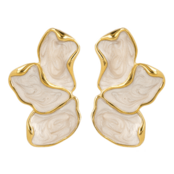 My Bendel statement oorbellen goud & Mother of Pearl – stainless steel