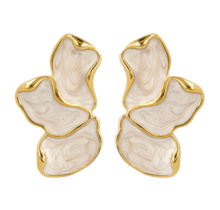 My Bendel statement oorbellen goud & Mother of Pearl – stainless steel