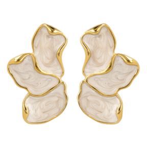 My Bendel statement oorbellen goud & Mother of Pearl – stainless steel