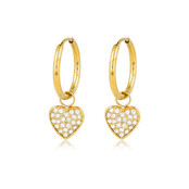 Gouden Oorringen met zirkonia hartjes - My Bendel