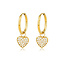 My Bendel Gouden Oorringen met zirkonia hartjes - My Bendel