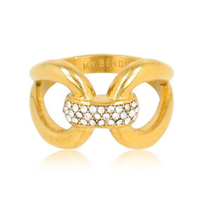 My Bendel gouden ring stainless steel – elegante ring met zirkonia