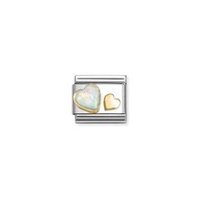 NOMINATION COMPOSABLE WHITE OPAL HEART 030520/10