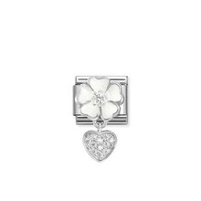 Nomination Link - 331814-04- Classic CHARMS - White Flower with Heart