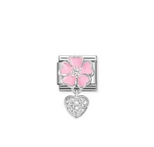 Nomination Link - 331814-01- Classic CHARMS - Pink Flower with Heart