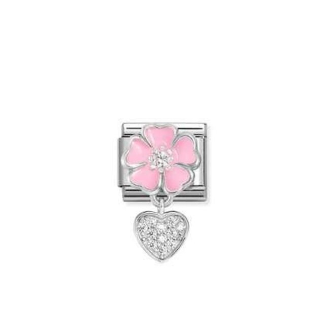 Nomination Link - 331814-01- Classic CHARMS - Pink Flower with Heart