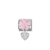Nomination Link - 331814-01- Classic CHARMS - Pink Flower with Heart