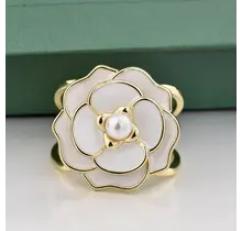 Sjaal Ring Flora Wit