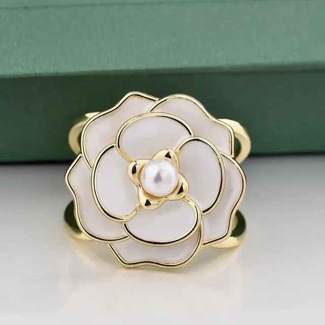 Sjaal Ring Flora Wit