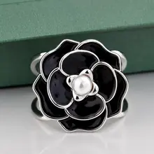 Sjaal Ring Flora Zwart