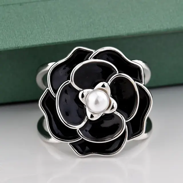 Sjaal Ring Flora Zwart