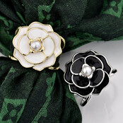 Sjaal Ring Flora Wit