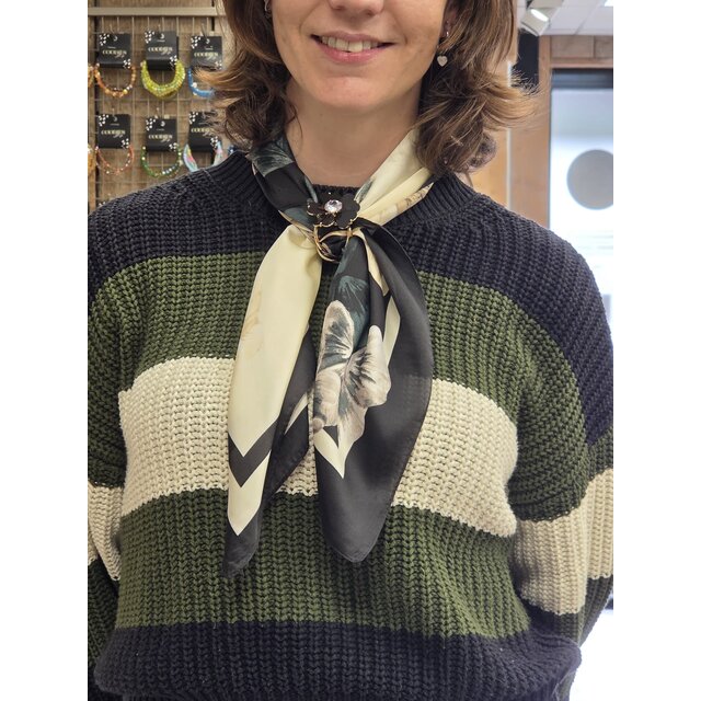 Sjaal Ring Flora Zwart