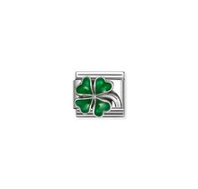 Nomination Link Green Four Leaf Clover 330204-42