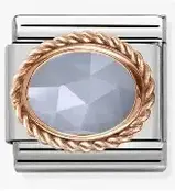 Nomination Link Rosékleurig - 430507-33 - Classic RICH SETTING STONE - Blue Banded Agate