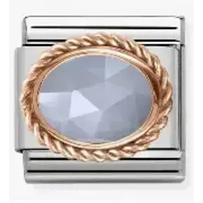 Nomination Link Rosékleurig - 430507-33 - Classic RICH SETTING STONE - Blue Banded Agate