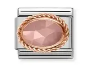 Nomination Link Rosékleurig - 430507-34 - Classic RICH SETTING STONE - Apricot Chalcedony