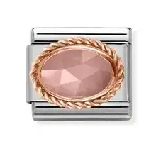 Nomination Link Rosékleurig - 430507-34 - Classic RICH SETTING STONE - Apricot Chalcedony