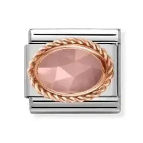 Nomination Link Rosékleurig - 430507-34 - Classic RICH SETTING STONE - Apricot Chalcedony