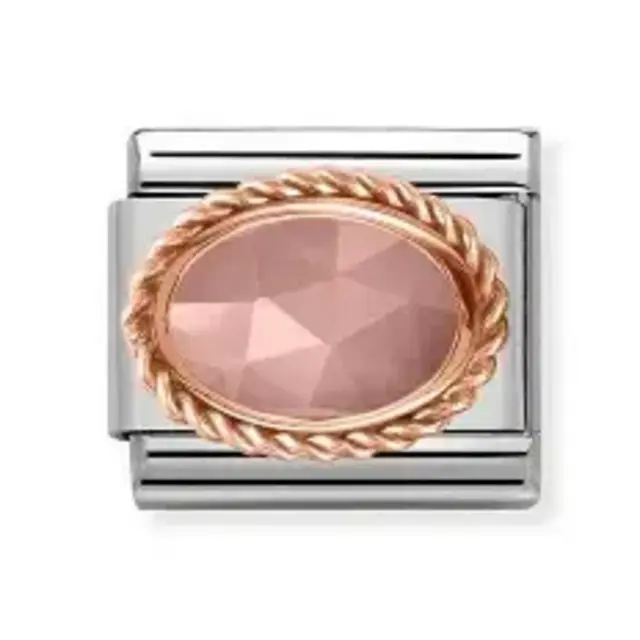 Nomination Link Rosékleurig - 430507-34 - Classic RICH SETTING STONE - Apricot Chalcedony