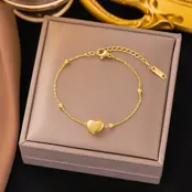 Stainless Steel Enkelbandje Hartje Goud – Minimalistisch & Waterproof