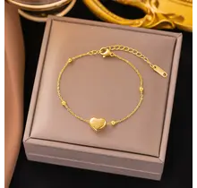 Stainless Steel Enkelbandje Hartje Goud – Minimalistisch & Waterproof