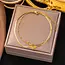 Goodies Stainless Steel Enkelbandje Love Goud met Hartje – Dubbele Ketting Waterproof