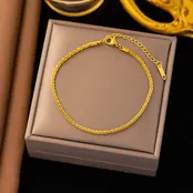 Stainless Steel Enkelbandje Fijne Chain Goud – Minimalistisch & Waterproof