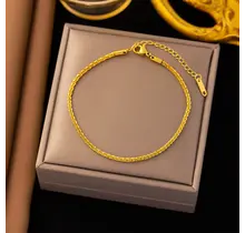 Stainless Steel Enkelbandje Fijne Chain Goud – Minimalistisch & Waterproof
