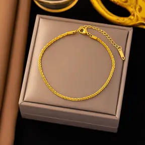 Stainless Steel Enkelbandje Fijne Chain Goud – Minimalistisch & Waterproof