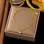 Goodies Stainless Steel Enkelbandje Paperclip Chain Goud met Bedel – Waterproof