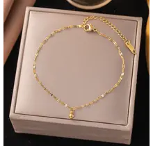Stainless Steel Enkelbandje Bolletje Goud – Minimalistisch & Waterproof